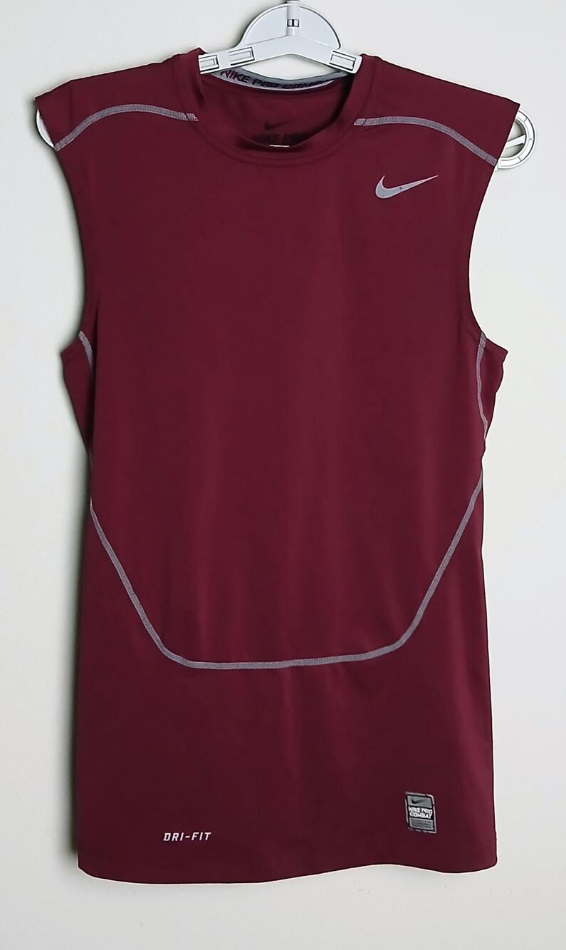 Nike Pro Combat Dri FIT Sleeveless Compression Shirt Maroon Mens Size Medium